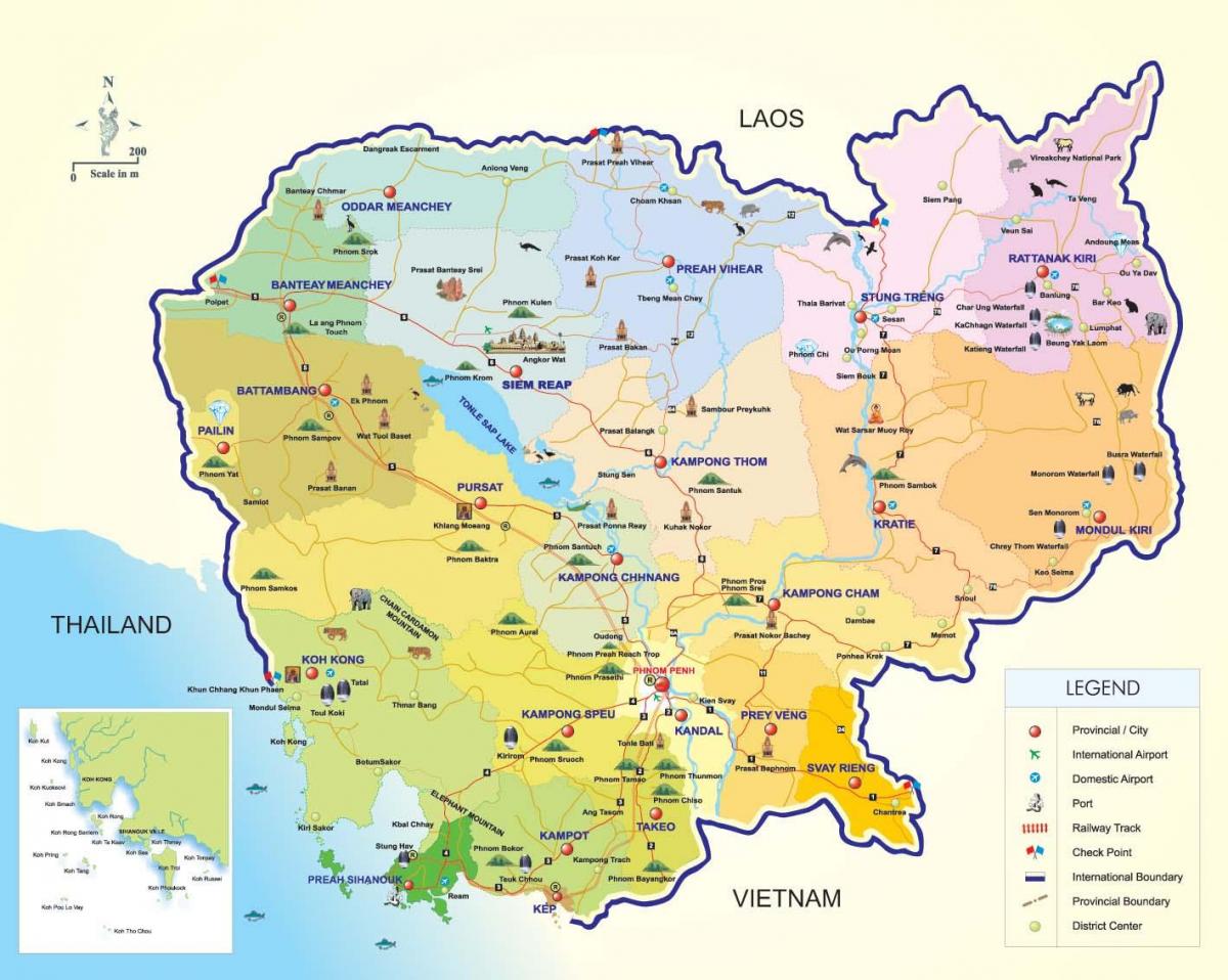 Karte der Flughäfen in Kambodscha