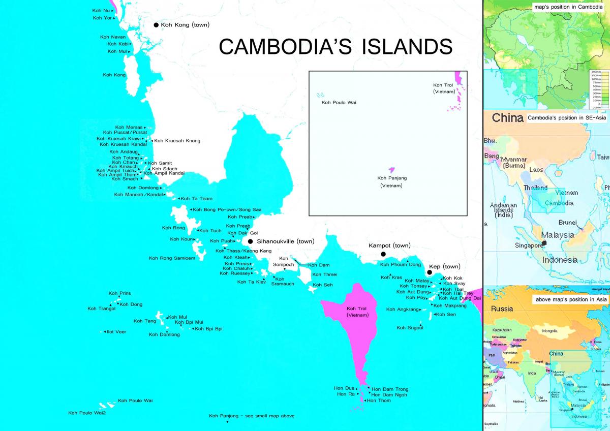 Karte von Kambodscha-Inseln