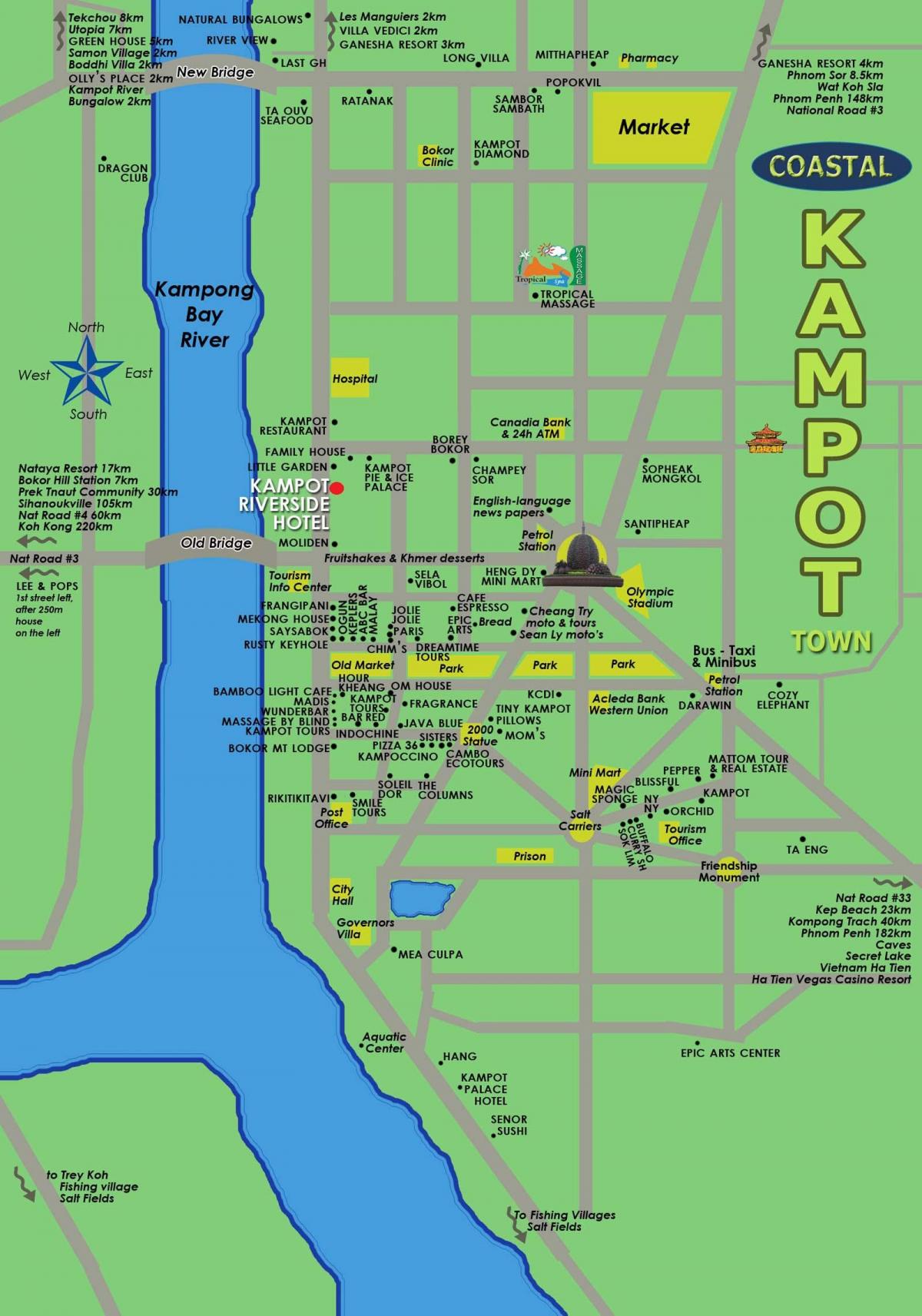 Karte von kampot Kambodscha