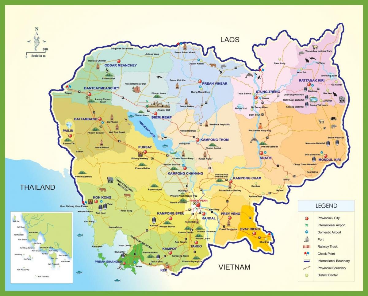 eine Karte von Kambodscha